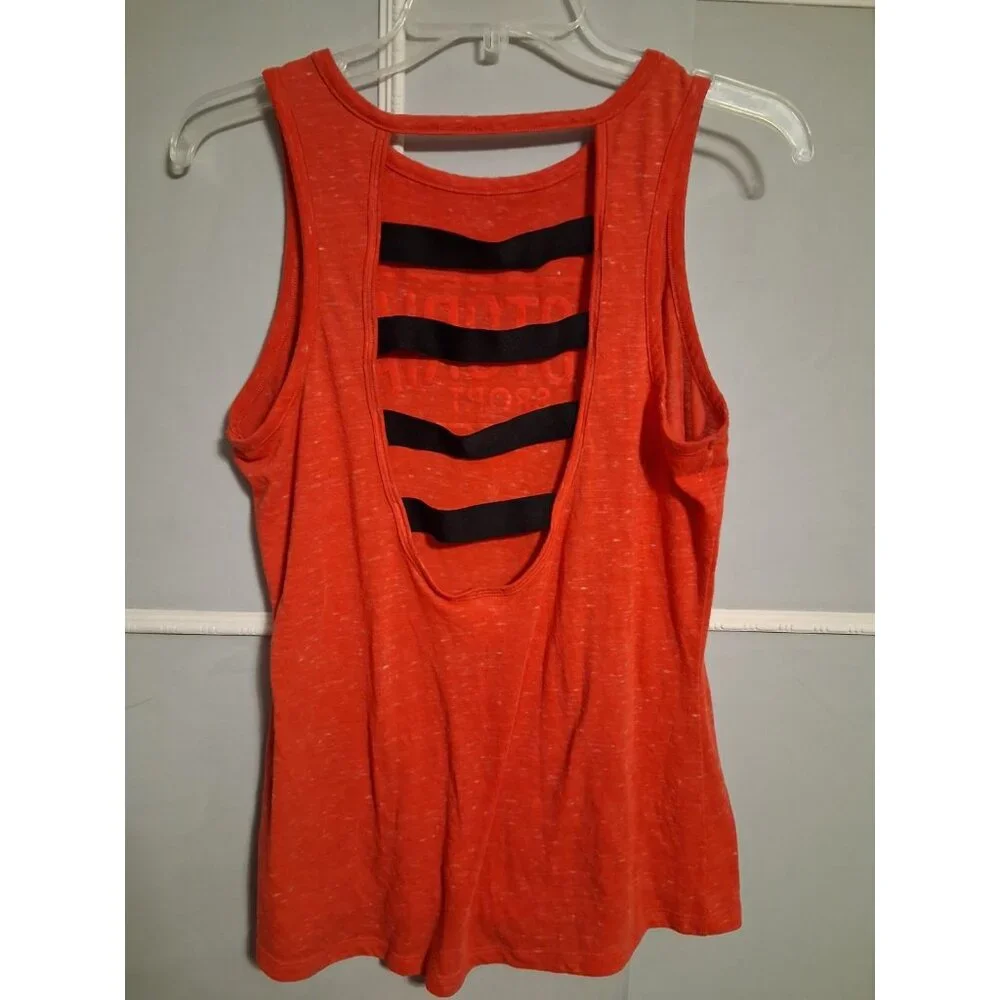Victoria's Secret Sport Tank Top Size M Red Open Strappy Back Logo Workout Gym - Picture 2 of 8